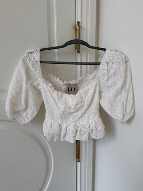 TJD White Eyelet Blouse